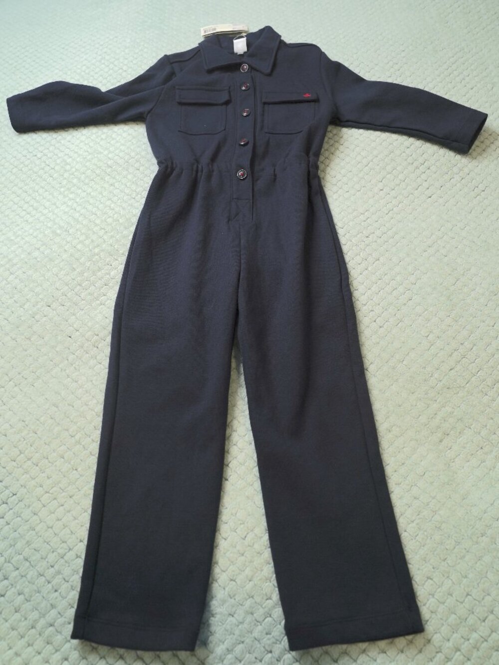 Petit Bateau Kids Navy Blue Utility Long Jumpsuit Overall Size 6ans / 116cm NWT